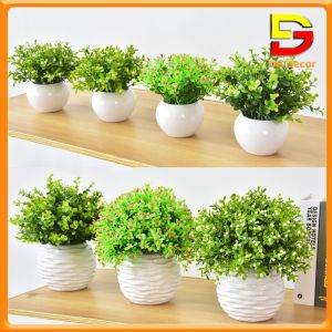 Chậu Cây Mini Để Bàn Cây Giả Decor Trang Trí Nhà Cửa Cắm Sẵn Cao 25cm DC-101