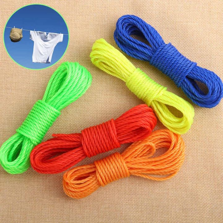 10m Long Colored Nylon Rope Drying Clothes Hangers Washing Lines Cord ...