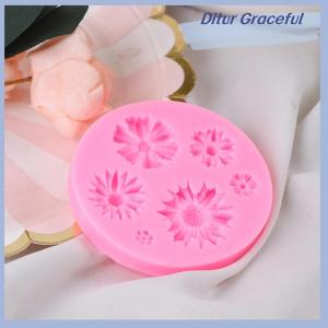 Ditur 3D Sunflower Flower Petals Embossed Silicone Mold Fondant Cake Decor Tool