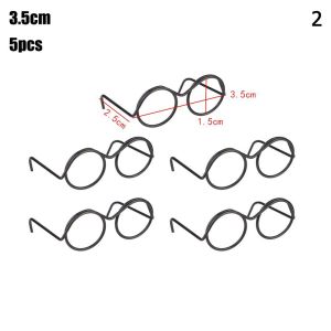 CHTM32 5PCS Doll Accessories Cute Retro Round Frame Doll Glasses Lensless Black