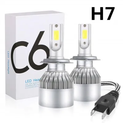1คู่ ไฟหน้ารถยนต์ C6 LED แสงสีขาว H1 H4 H4 H7 H11 9005 9006 36W 6000K