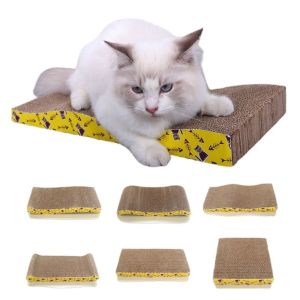 JNFGTV Wear Resistant Pet Cat Scratching Board Corrugated Paper Interactive Cat Corrugated Cardboard Pad Pet Accessories with Catnip Cat Grinding Nails Board Protecting Furniture