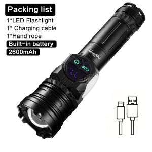 HaixnFire X740 High Power LED flashlight USB Rechargeable Zoom flashlight COB Floodlight with 9-mode torch Outdoor magnetic camping light