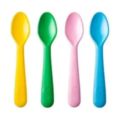 Sendok makan anak bahan plastik tebal food grade BPA Free panjang 16cm 2pack (8pcs) WMO IK0654