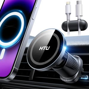 [True Military-Grade] 2026 New Upgraded Magnetic Car Mount Vent for MagSafe    [Strongest Magnet & Metal Hook]Phone Holder Car for iPhone 17 16 15 14 13 Android[Patent & Safety Certs] Non-Charging Black