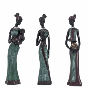 WARM STOP 3pcs Figurines African Woman Sculpture Handicraft Simulated Abstract Tribal Lady Statue Cute Funny Doll Resin African Women Statue Kids Birthday Gift
