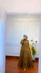 REALPICT COD DRESS SERENA FREE FASMINA BAHAN CERUTY IMPORT LD 110 PB 140 TERBARU TERMURAH BEST SELLER PREMIUM