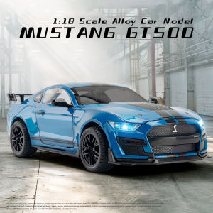 1:18 Scale Mustang GT500 Alloy Car Model Diecast Car Sound Light Car Lovers Collection Kids Birthday Gift Metal Boys Toys