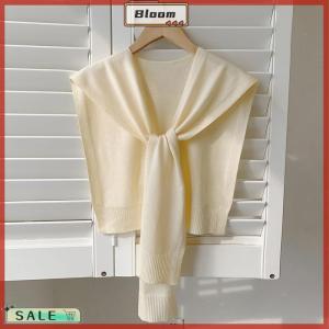 Follow Get New[Bloom Z] Korean Knitted Shawl Summer Air Conditioning Collar Neck Guard Knit Thin Knotted Cape Shoulder Scarf For Women