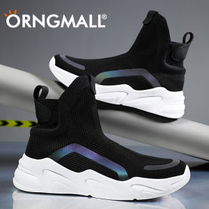 ORNGMALL Socks Running Shoes Men Sneakers Sports Shoes for Men Breathable Casual Elasticity Platform Vulcanize Ankle Boots 36-48