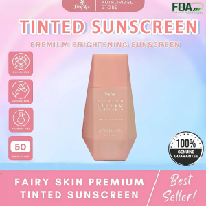 BUY 1 TAKE 2 Fairy Skin Premium Tinted Sunscreen SPF50 PA++++ Sunblock Non‑Sticky Brightening 50g