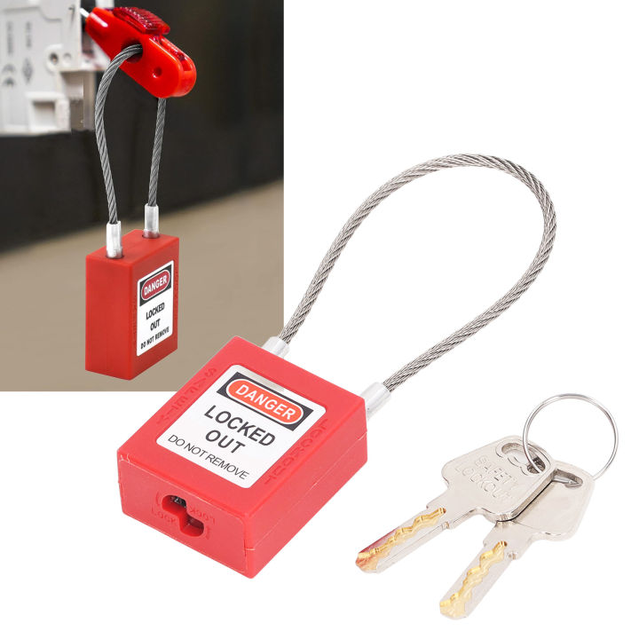 Safety Padlock Stainless Steel Cable Durable Lockout Tagout Locks Wide ...