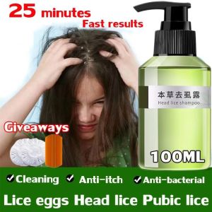Head lice remover shampoo head lice and nits anti head lice removal shampoo for kids adults baby with shower cap and comb Quickly Kills head lice pubic lice larvae and lice eggs Anti Dandruff shampoo Oil Control Anti-Dandruff Repair damage Fluffy shampoo