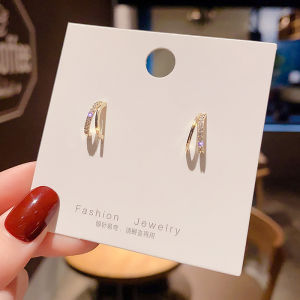 Frascati New Simple Double-layer Zircon Metal Dangle Earrings Korean Fashion Jewelry Party For Woman s Temperament Accessories