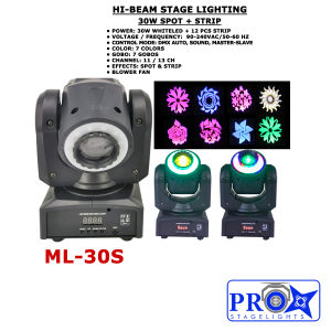 HI-BEAM 30W Spot Plus Strip Stage Light | DMX Sound Control 7 Colors & 7 Gobos