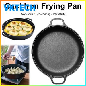 Versatile Cast Iron Cooking Pan 8.7-11.8 Inch with Double Handles for Baking Frying and Searing