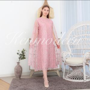 Ken-251 Longdress Kondangan Wanita Dress Korea Brukat Long Dress Bisa COD