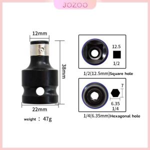 Jozoo Hex Adapter Impact Wrench Converter 1/2" to 1/4" Socket Adapter