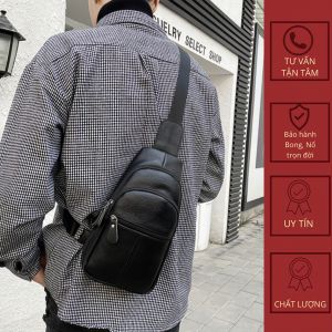 Túi đeo chéo đeo ngực nam da bò kiểu dáng đơn giản - Túi Ví Da Shop VN