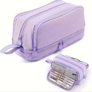 NAELIN Ngăn 3/4 Hộp Bút Chì Sức chứa lớn Nhiều lớp Hộp Bút Chì học sinh Chất lượng cao Vách ngăn trong suốt Túi đựng văn phòng phẩm Dành cho đồ dùng học tập văn phòng