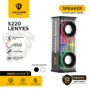[ YM ACC ] LENYES S220 Speaker Bluetooth Wireless 12W RGB TWS Original