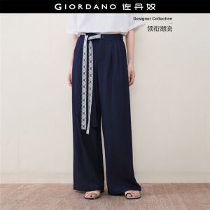 GIORDANO Women Casual Pants Elastic Waist Lace Casual Pants Casual Stylish Trendy Elegant Comfortable Fashion 18416706