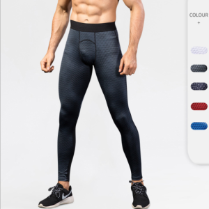 Luoke Mens Sports Compression Pants 3D Printing Running Training Professional Pants