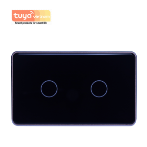 Công tắc cảm ứng thông minh wifi loại Đặc Biệt nút chạm lõm viền nhôm màu vàng