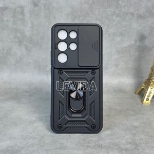 Itel S26 Ultra Case Robot Ringstand Slide Kamera Black Itel S26 Ultra