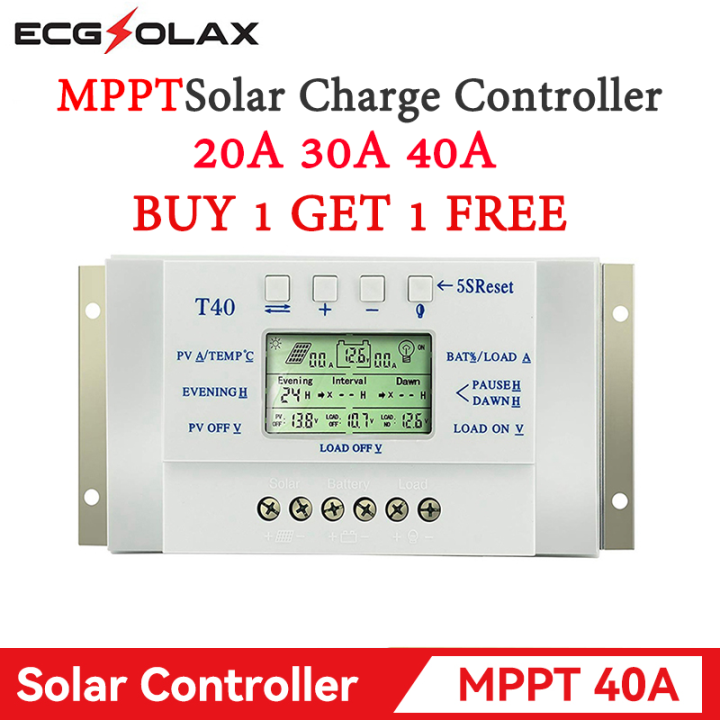 [Buy 1 Get 1 Free] ECGSOLAX MPPT Solar Charge Controller 20A 30A 40A ...