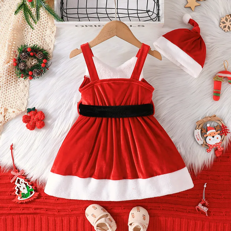 Baby Girl Dressed Up in Santa Costume Stock Photo - Image of months, infant:  16755386