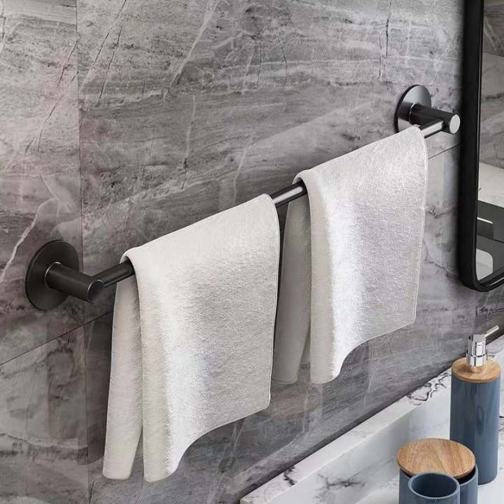 Double Towel Rod Bathroom Towel Rack Matte Black 24 Inch Bath Towel