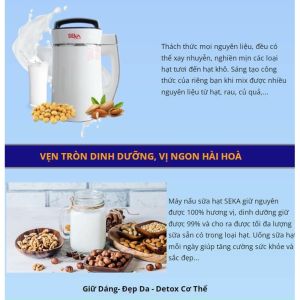 Máy làm sữa hạt kiêm nồi nấu cháo chậm Seka LN - D28 Máy Làm Sữa Hạt Đa Năng SEKA kiêm nồi nấu cháo chậm Seka công nghệ Đức máy xay nấu đa năng 7in1 máy xay đa năng bổ sung dinh dưỡng cho bé và cả gia đình BH 24 THÁNG