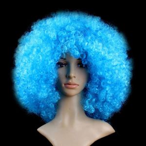 LIWU Gift Fashion Clown Cosplay Carnival Party Football Fans Curly Hair Colorful Wigs Black Afro Curly Wig Children/Adults Dressing
