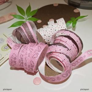 [COD] yixiayun Sweet Pink Brown Strawberry Tape Flash Sand Hand Account Decorative Tape Collage Planner DIY School Stationary Sticker Gift