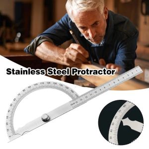 Angle Meter Measure Protractor Universal 180 Degree Stainless Steel Multi Function Ruler Metal Guage Goniometer Measurement Tool