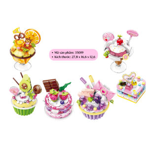 35019 - QMAN Bộ đồ chơi xếp hình mô hình món tráng miệng handmade cake