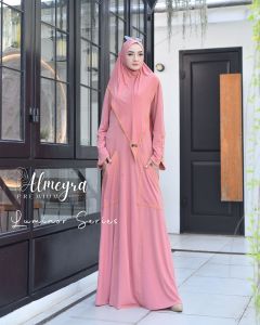 Setelan Gamis Syari Luminor Series By Almeyra dengan Khimar Jersey Korea Premium