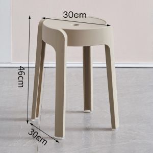 LULU Plastic Chair Thickened Household Stackable Dining Table Stool Round Stool Fashion Creative High Stool Nordic Simple Chair