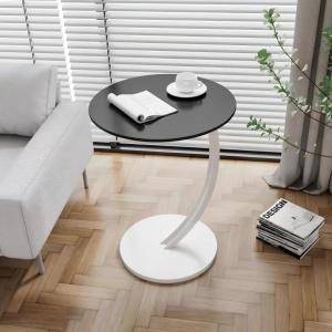 End Table 2-Layer Coffee Table Wood Table with Storage Shelf Modern Nightstand Bedside Table