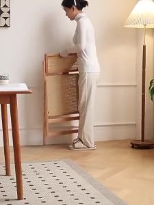 xpkQ Foldable Dining Chair Bamboo Portable Modern Comfortable Dining Chairs Minimalist Relaxing Rattan Chair Home Interior Furniture 4P7H5