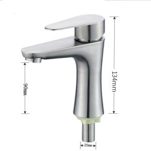 Stainless Steel Basin Tap SUS304 Single Cold Faucet Bathroom Hand Wash Sink Water Fixture Anti Rust Bilik Air