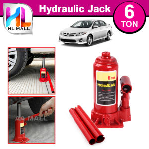 HL MALL 6 Ton Portable Heavy Duty Hydraulic Bottle Jack Automotive Car Jack Emergency Kit Set - 6 TON (Maximum Height 35 cm)