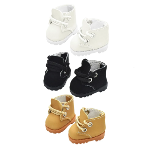 Miniature Laceup PU Bootie For 17cm Generation Anime Doll Photography Props Creative Dollhouses Essential Accessories