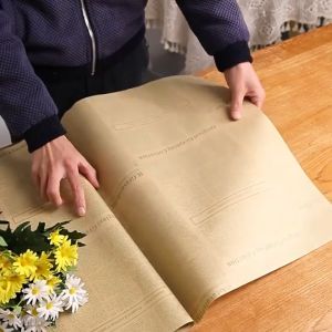 5Pcs 50*70CM Retro Kraft Paper Bouquet Flower Wrapping Paper Newspaper Flower Packaging Material DIY Craft Packaging Paper Gift Wrapping Paper