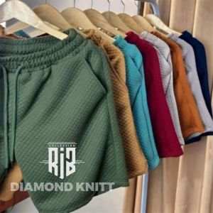 [PROMO DIAMONT KNIT TIMBUL] paket 4 pcs celana pendek pria wanita comfort diamond knit celana Distro boardshort Diamont Knitt Tebal Adem Kain Timbul-RJB
