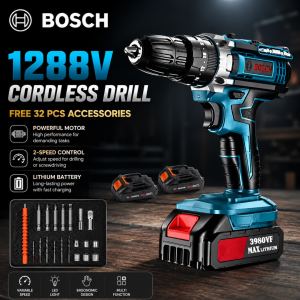 Bosch 1288V Cordless Drill Driver Set | Powerful Li-ion Battery Electric Screwdriver for Home DIY
