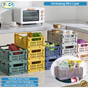 Keranjang Mini Plastik Lipat Serbaguna Kotak Penyimpanan Aksesoris Box Storage Organizer