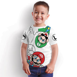 Kaos Atasan Distro Super Mario Anak Laki Laki Import Umur 1 - 10 Tahun - Hypelane Kids