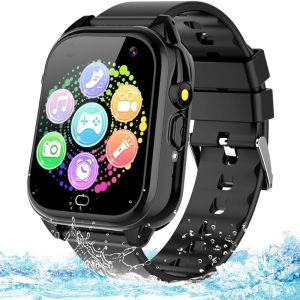 Waterproof Kids Smart Watch for 3-12 Years Old Boys Girls Toys with 26 Game Video Camera Pedometer Music Player Alarm Clock Calculator 1.44 HD Touchscreen Electronic Learning Toys Birthdays Gifts